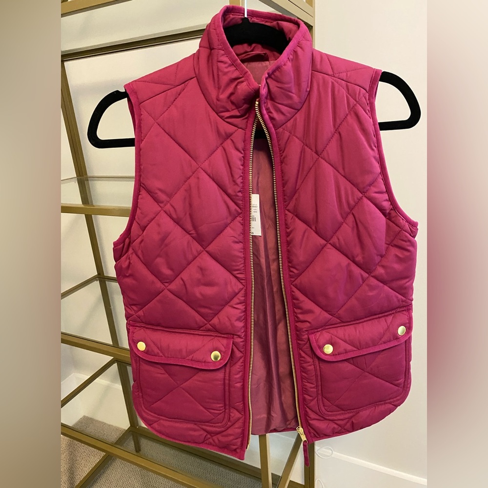 J Crew Vest. Deep Magenta with Gold Detail. Size XXS.